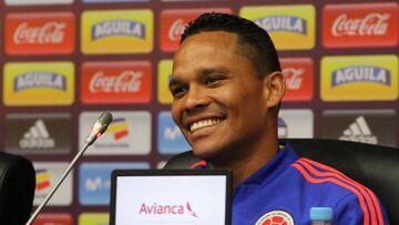 Kazán, Rusia, 14 de junio de 2018. La Selección Colombia cumplió con la primera conferencia de prensa en Kazán. En la foto: Carlos Bacca. (Colprensa-Filiberto Rojas Ferro)