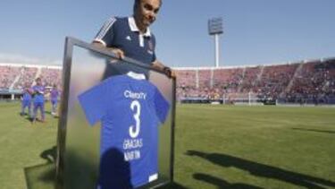 Lasarte en el momento de su adiós en la U.