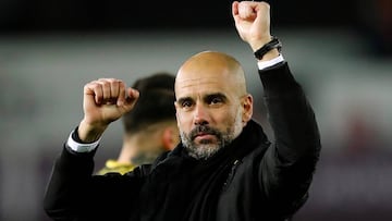 El entrenador del Manchester City, Pep Guardiola, durante un partido.