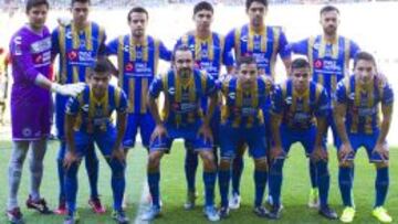 Foto del equipo de San Luis previo al partido contra Leones Negros correspondiente a la Jornada 1 del Torneo Clausura 2016, Liga Ascenso BBVA Bancomer MX.