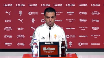 08-01-26. BORJA JIMÉNEZ, ENTRENADOR DEL SPORTING, EN LA RUEDA DE PRENSA EN MAREO.