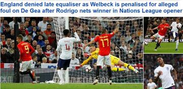 Rodrigo marca el 1-2 frente a Inglaterra en Wembley.