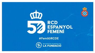 El logo del Espanyol femenino para esta efeméride.