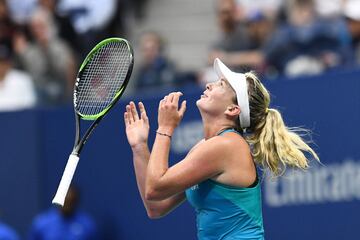 CoCo Vandeweghe celebra su victoria en cuartos del US Open ante Karolina Pliskova.