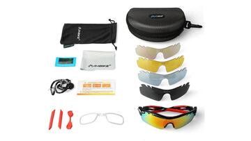 Estas gafas de sol para ciclismo tienen cinco lentes intercambiables