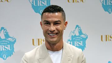 Cristiano Ronaldo y Aguas Minerales de ?vila
presentan URSU, un agua alcalina mineral natural y antioxidante, a 7 de junio de 2023, en Madrid (Espa?a)
FUTBOLISTA;FUTBOL;GENTE
Ra¨²l Terrel / Europa Press
07/06/2023