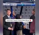 Lamine Yamal presenta a Nicki Nicole ante Hansi Flick y esto hace el DT del Barcelona: ya es viral