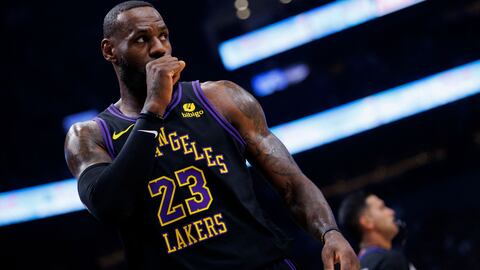 TORONTO, CANADA - APRIL 2: LeBron James #23 of the Los Angeles Lakers walks the court during a break in play against the Toronto Raptors in the first half at Scotiabank Arena on April 2, 2024 in Toronto, Canada. NOTE TO USER: User expressly acknowledges and agrees that, by downloading and or using this photograph, User is consenting to the terms and conditions of the Getty Images License Agreement.   Cole Burston/Getty Images/AFP (Photo by Cole Burston / GETTY IMAGES NORTH AMERICA / Getty Images via AFP)