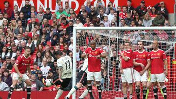 MANCHESTER, ENGLAND - MAY 21: Mark Gonzalez of Liverpool Legends scores their second goal during the Manchester United v Liverpool: Legends of the North match in aid of the MU Foundation at Old Trafford on May 21, 2022 in Manchester, England. (Photo by John Peters/Manchester United via Getty Images)