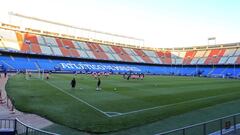 Panor&aacute;mica del Vicente Calder&oacute;n ayer, en la primera vez que el Atl&eacute;tico de Madrid volv&iacute;a a su viejo estadio tras la inauguraci&oacute;n del Wanda Metropolitano, en el &uacute;ltimo antes del Qarabag. 