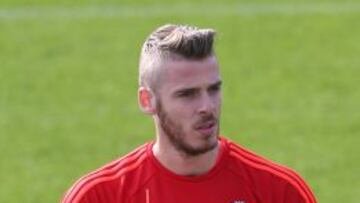 David de Gea durante un entrenamiento con el Manchester United.