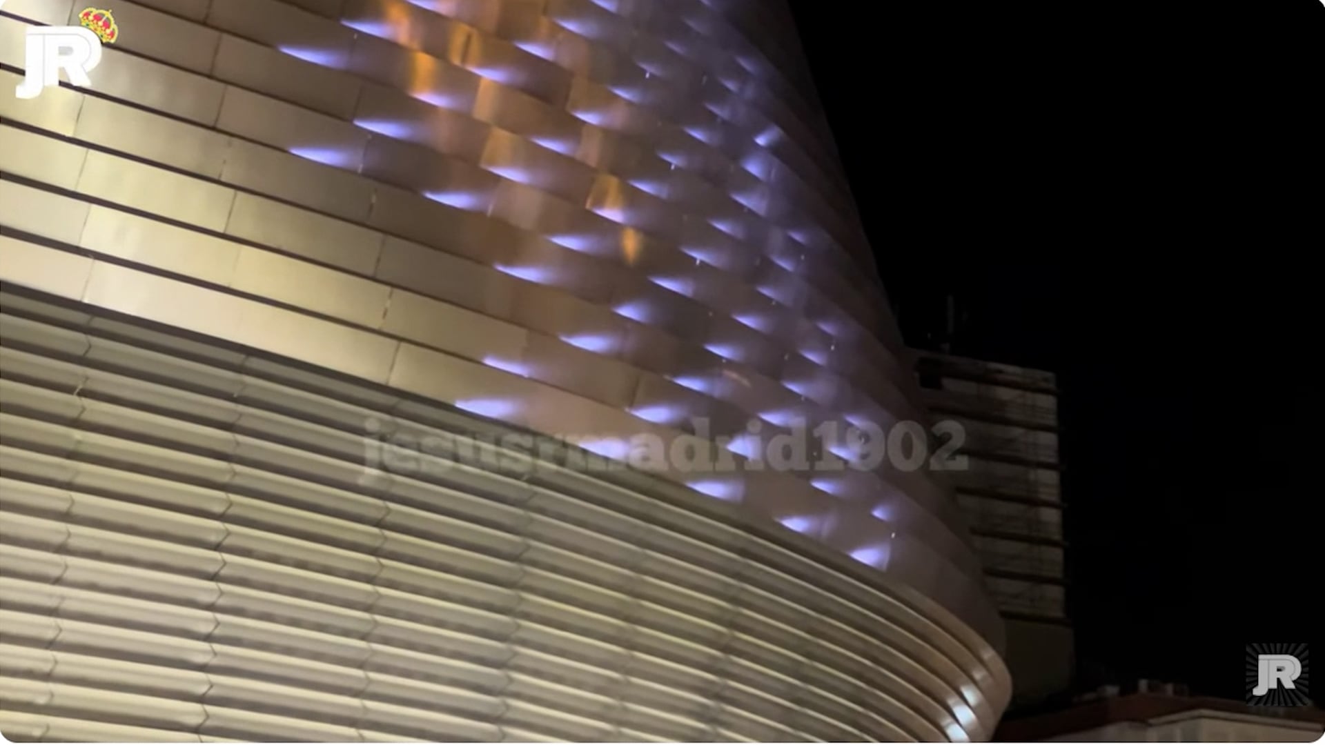 ريال مدريد يجري اختبارات على الإضاءة الخارجية لملعب سانتياغو برنابيو