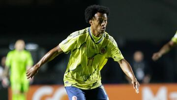 Juan Guillermo Cuadrado durante un partido con la Selecci&oacute;n Colombia en Copa Am&eacute;rica.