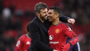 Michael Carrick led Manchester United to another massive win in the race for Champions League position, and tipped his cap to Casemiro after the match.