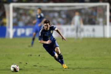 Messi durante el partido amistoso ante Hong Kong