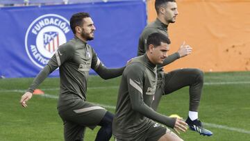 Koke y Gim&eacute;nez, en un entrenamiento. 