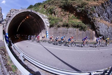 El pelotón durante la decimocuarta etapa.