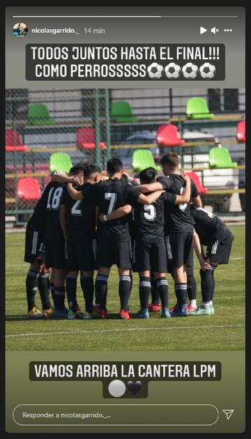 Los jugadores de Colo Colo, ausentes ante Audax Italiano por la crisis desatada por el coronavirus, le enviaron su apoyo a los juveniles que representarán al Cacique en Rancagua.