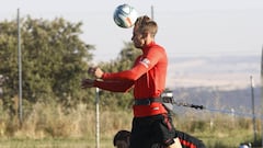 Llorente, en una sesi&oacute;n del Atl&eacute;tico. 