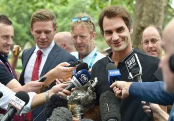 El día después: Federer celebró su título con los fans