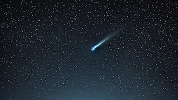 Graphic image of comet in night sky