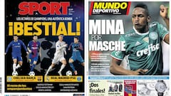 Portadas de los diarios Sport y Mundo Deportivo del d&iacute;a 12 de diciembre de 2017.