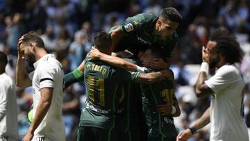 El Betis, tras ganar en el Bernab&eacute;u en la 2018-19.