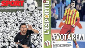 Portadas de 'Sport' y 'L'Esportiu' del viernes, 29 de septiembre de 2017.