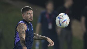 Rodrigo de Paul, en el entrenamiento de Argentina.