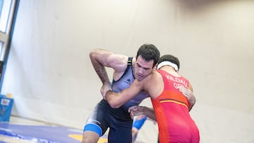 El luchador español Gabriel Iglesias, durante un combate de lucha