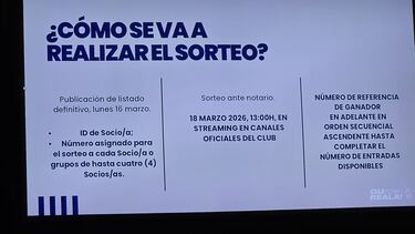 Aperribay: “No creo que los socios de la Real tengan voluntad de inscribirse en el sorteo para hacer negocio”
