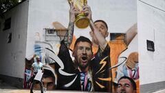 El primer mural de Messi con la Copa del Mundo