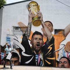 El primer mural de Messi con la Copa del Mundo