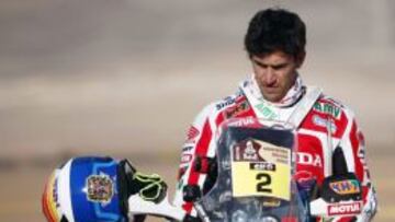 El piloto Joan Barreda durante el Dakar 2015.