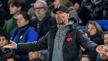 Jürgen Klopp, entrenador del Liverpool, durante el partido ante el Chelsea.