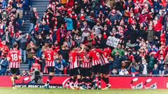 Celebraci&oacute;n por un gol rojiblanco