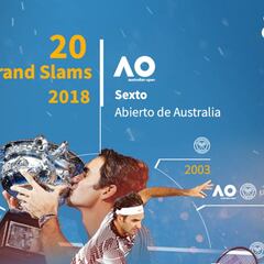 Los 20 Grand Slams de Federer en un gráfico para enmarcar