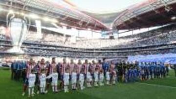 Panorámica del Atlético y el Real Madrid, en la final de la Champions de 2014 en Lisboa.
