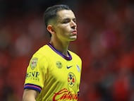 Alvaro Fidalgo of America during the final second leg match between Toluca and America as part of the Liga BBVA MX, Torneo Clausura 2025 at Nemesio Diez Stadium on May 25, 2025 in Toluca, Estado de Mexico, Mexico.