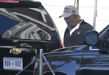 US President Donald J. Trump departs the White House, in Washington, DC, USA, 08 November 2020. Trump has not conceded the 2020 Election to former Vice President Biden yet, and his administration has initiated a number of law suits challenging the voting 