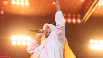 DOHA, QATAR - NOVEMBER 30: Omar Montes performs during the FIFA World Cup 2022 Qatar Fan Festival at Al Bidda Park on November 30, 2022 in Doha, Qatar. (Photo by Katelyn Mulcahy - FIFA/FIFA via Getty Images)