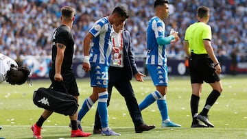 PARTIDO DEPORTIVO DE LA CORUÑA - ALBACETE. FINAL PLAY OFF. LESION VILLARES