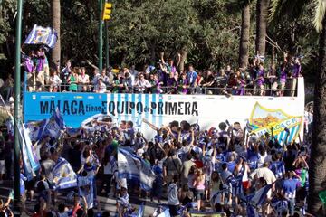 Celebración Málaga ascenso a Primera.