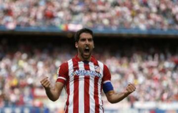 Raúl García celebra el 1-0.