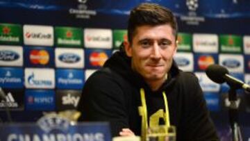 Robert Lewandowski, en rueda de prensa.