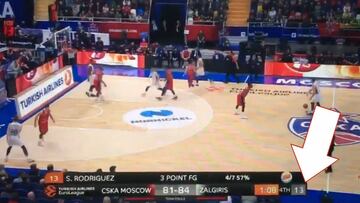 Lío tremendo en la Euroliga: el reloj robó 5" a Zalgiris en plena remontada del CSKA