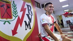 Falcao Garc&iacute;a luego de su presentaci&oacute;n como nuevo jugador de Rayo Vallecano.