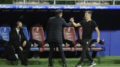 Mendilibar con Simeone en Ipurua.