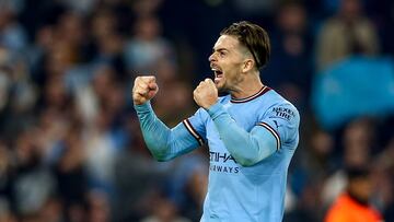 Manchester (United Kingdom), 17/05/2023.- Jack Grealish of Manchester City celebrates after winning the UEFA Champions League semi-finals, 2nd leg soccer match between Manchester City and Real Madrid in Manchester, Britain, 17 May 2023. (Liga de Campeones, Reino Unido) EFE/EPA/ADAM VAUGHAN
