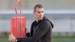 Garitano, en el entrenamiento del Athletic previo a la visita al Valencia.